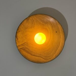 Crater Real Wood Wall Light Luxsabre