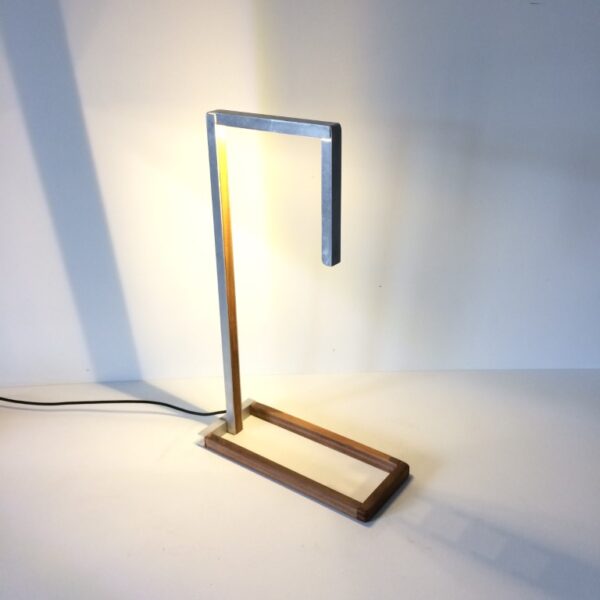 Andromeda aluminium and pine lamp