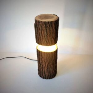 Aurigo Rustic Log Lamp