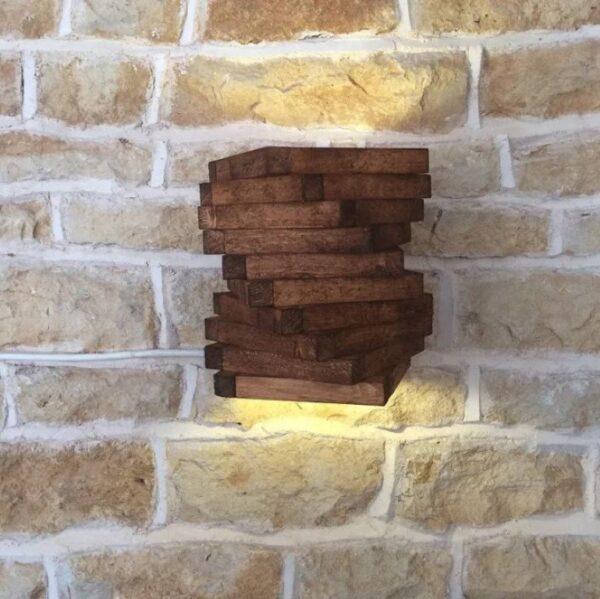 Dorado Real Wood Spiral Stack Wall Light