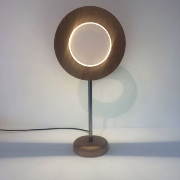 Eridanus real wood circular desk lamp