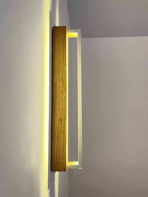 LED wall light wood and aluminium