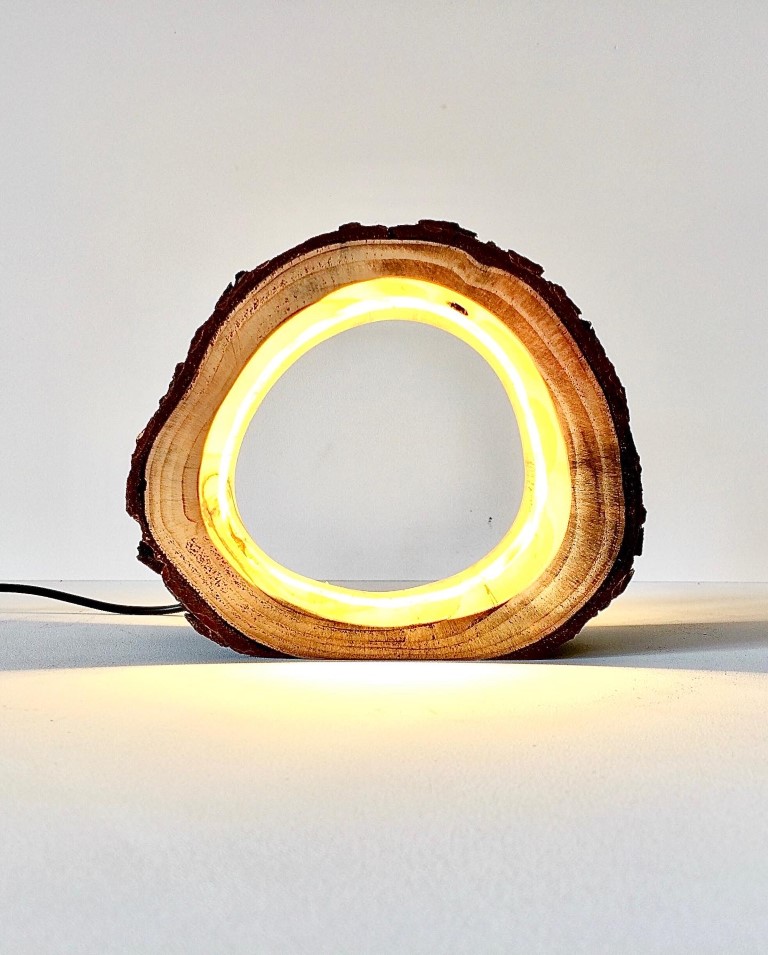 rustic log light